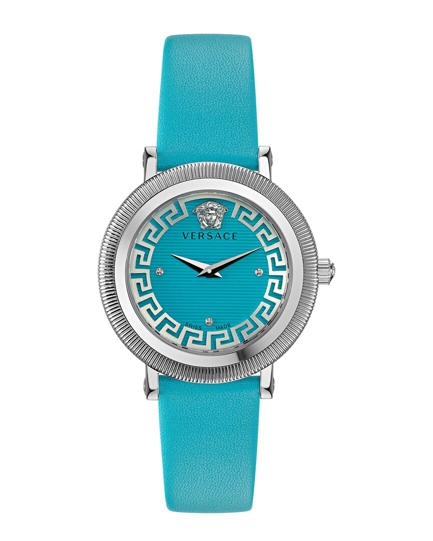 Versace Greca Flourish Leather Watch