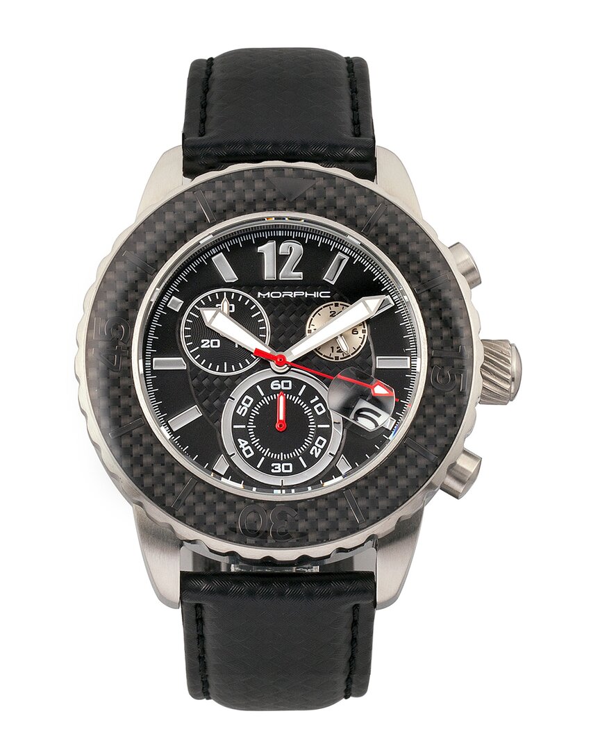 Morphic M51 Series Chronograph Leather-band Watch W/date