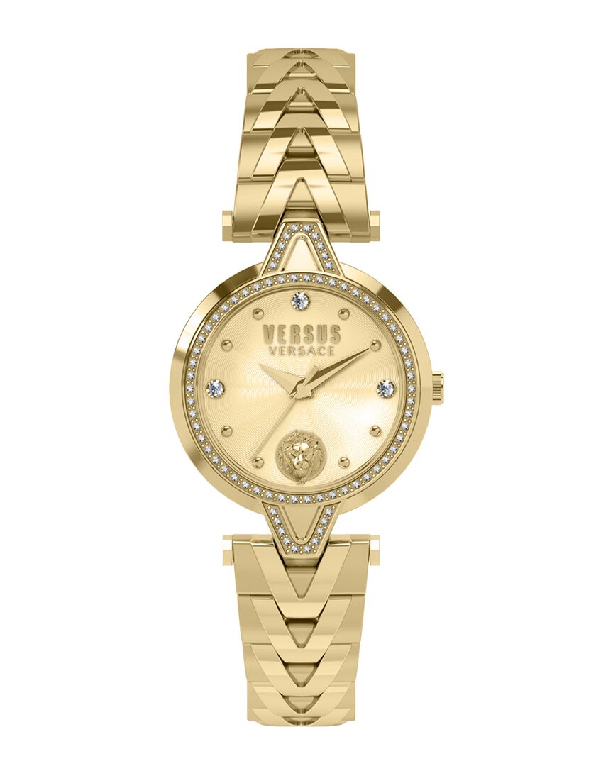 Versus Versace V Crystal Bracelet Watch Woman Wrist Watch Gold Size Onesize Stainless Steel