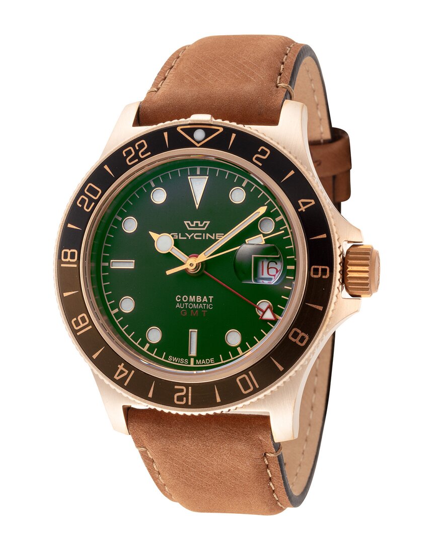Glycine Combat Sub Sport 42 Bronze Mens Automatic Watch Gl0318 In Bronze / Brown / Gold Tone / Green