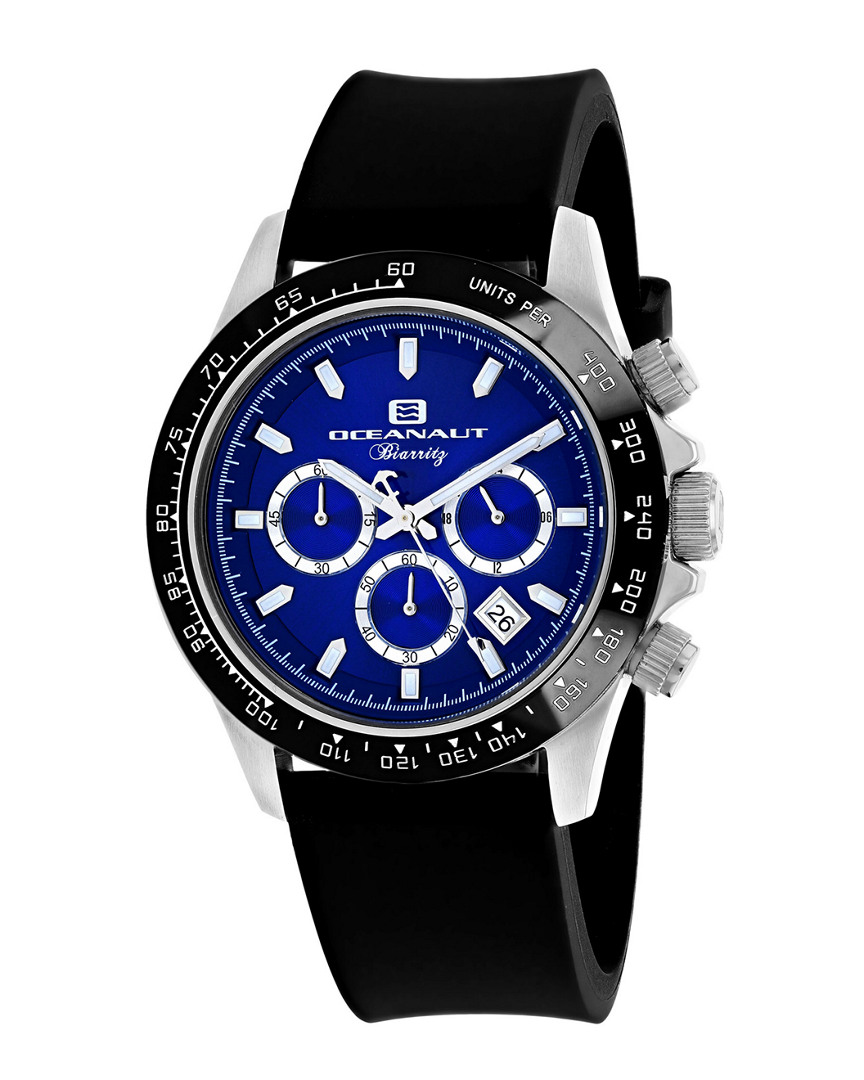 Oceanaut Biarritz Chronograph Quartz Blue Dial Men's Watch Oc6113r In Black / Blue