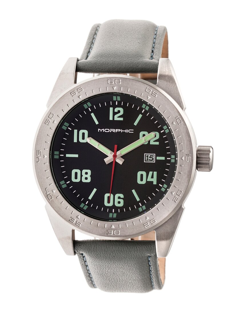 Morphic M63 Series Leather-band Watch W/date