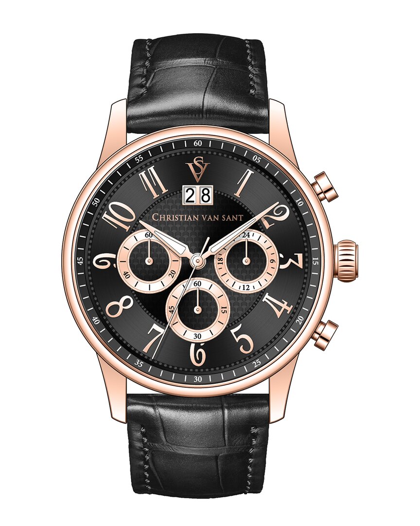 Christian Van Sant Men's Heritage Black Dial Watch