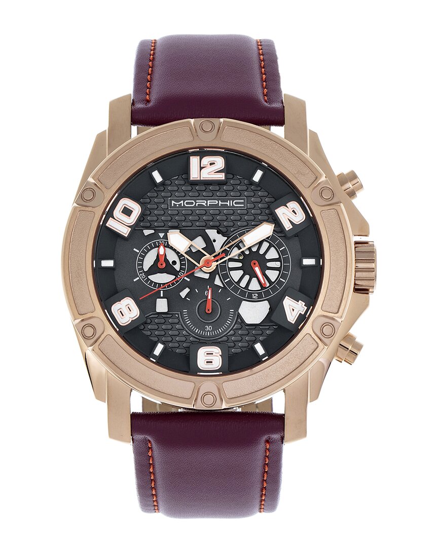 Morphic Breed Dixon Black Dial Mens Watch 7305 In Charcoal / Gold Tone / Maroon / Rose / Rose Gold Tone