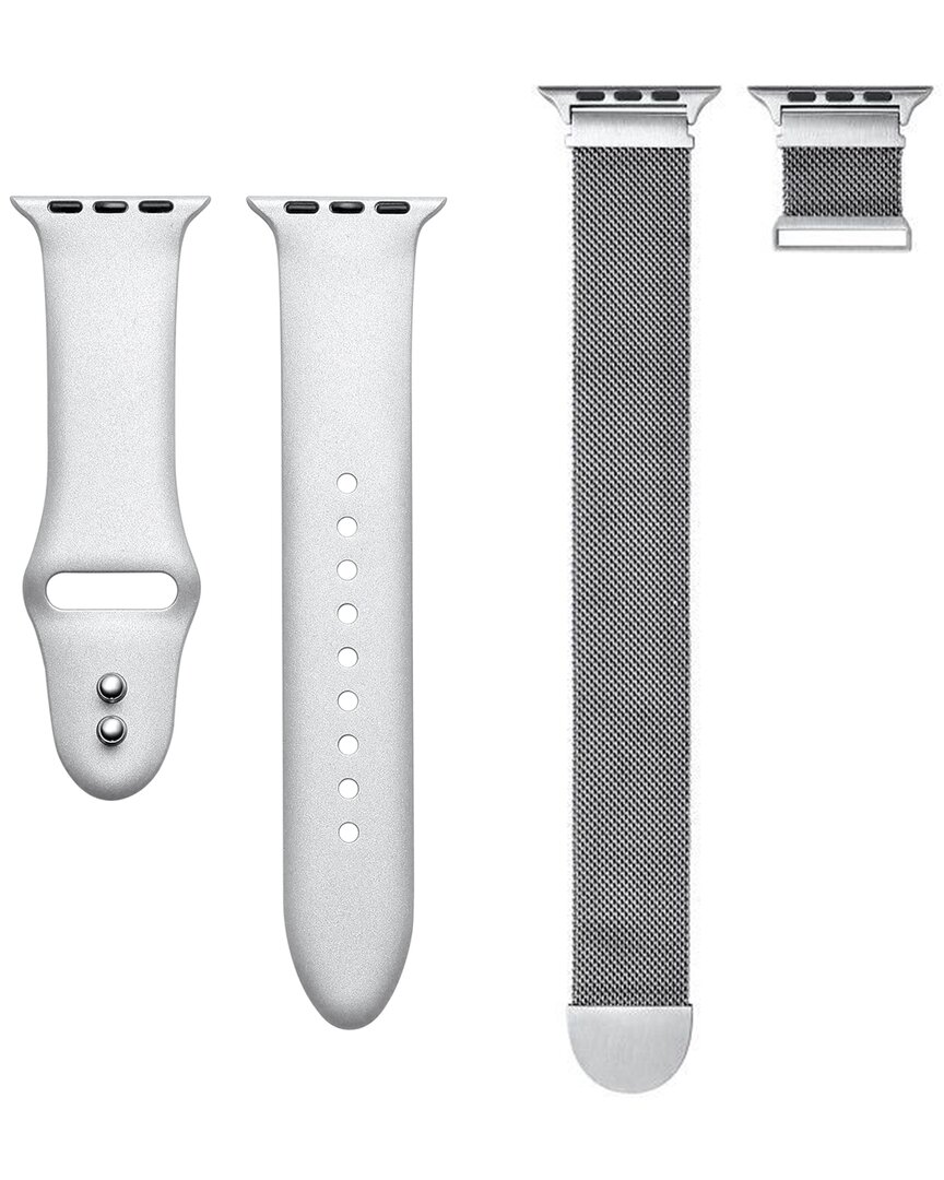 Shop Posh Tech Unisex 2-pack Silicone And Stainless Steel Band Bundle