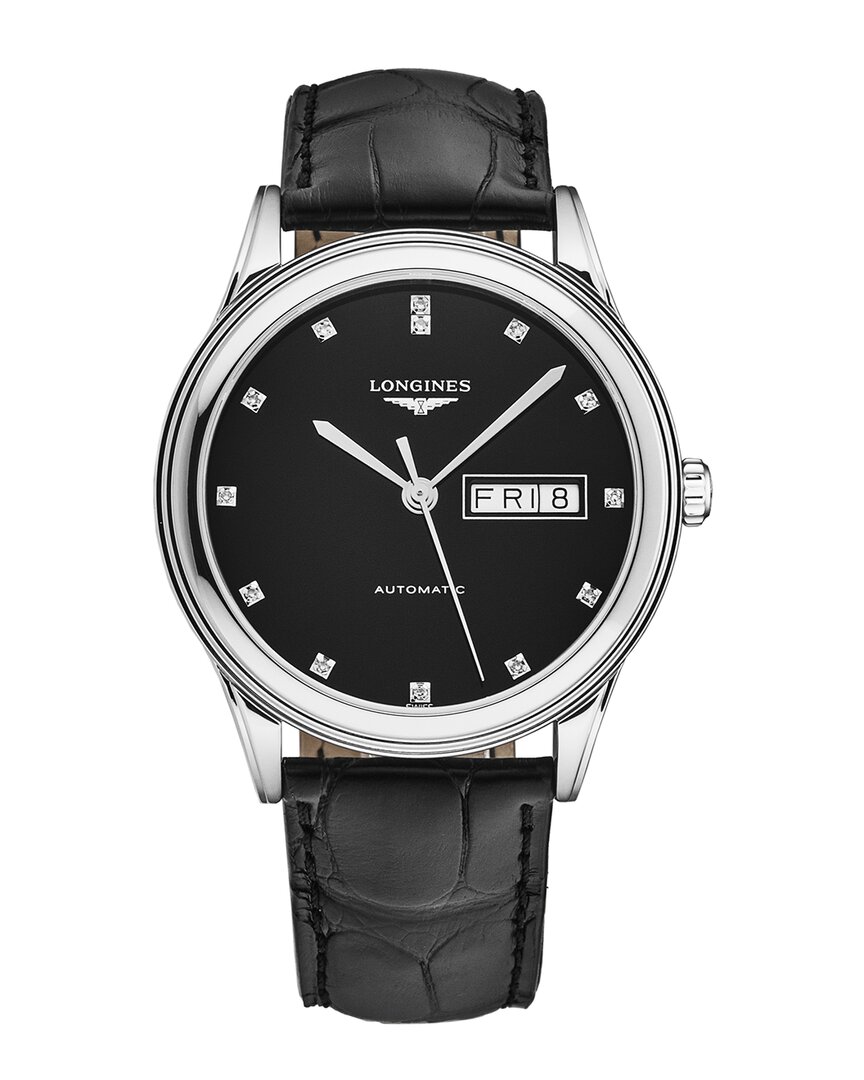 Longines Flagship Automatic Diamond Black Dial Men's Watch L48994572