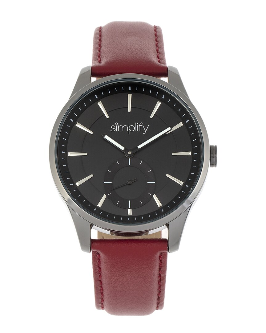 Simplify Unisex The 6600 Watch In Red   / Black / Gun Metal / Gunmetal