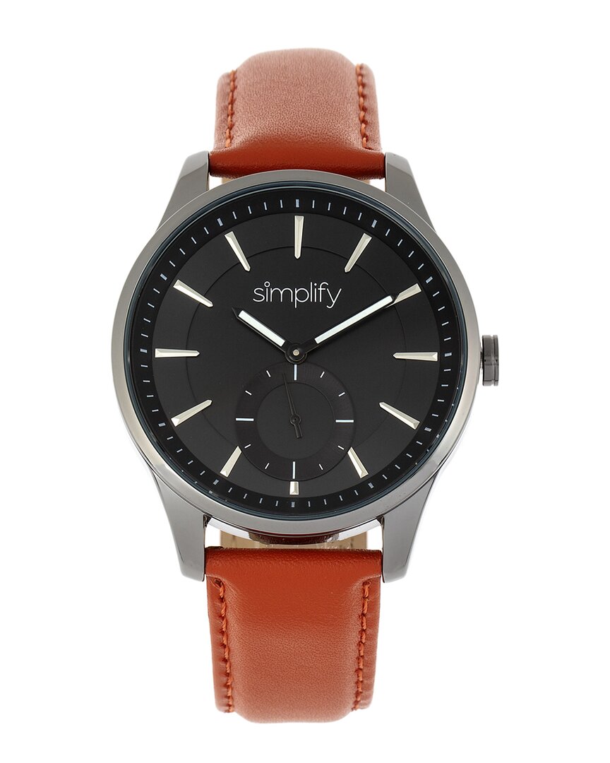 Simplify Unisex The 6600 Watch In Black / Gun Metal / Gunmetal / Orange