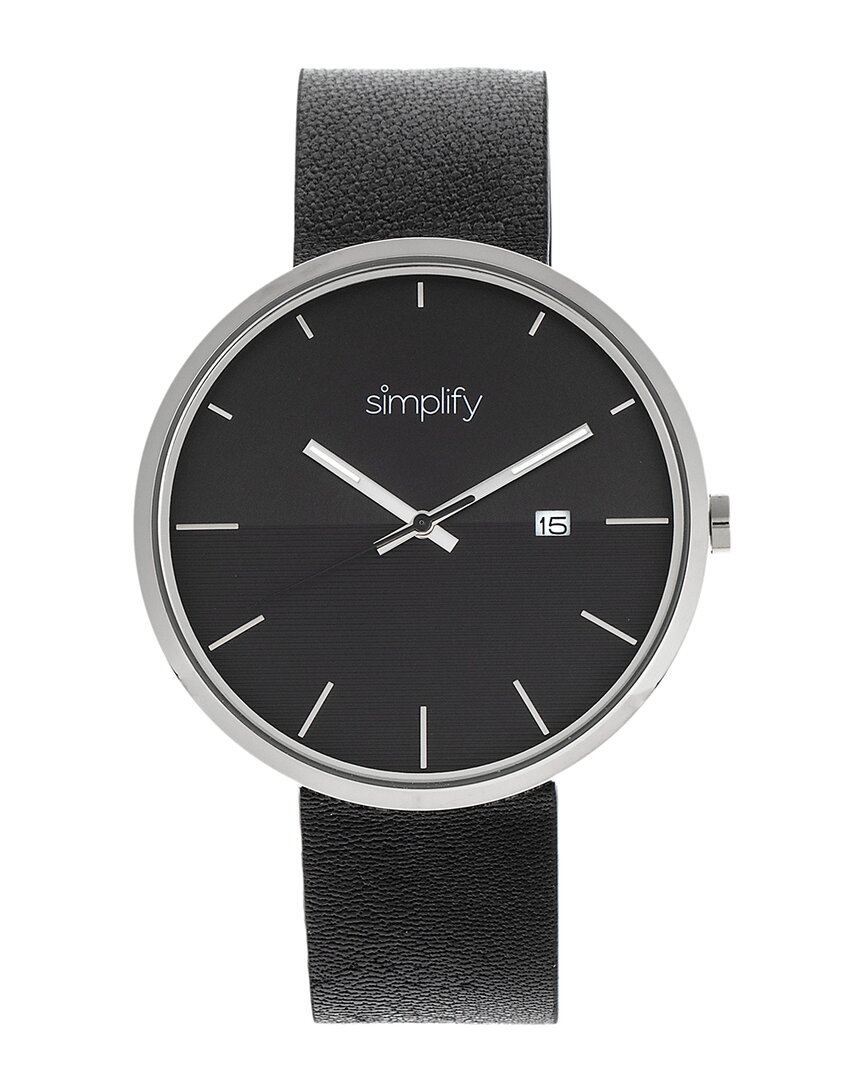 Simplify Unisex The 6400 Watch In Silver Tone/black