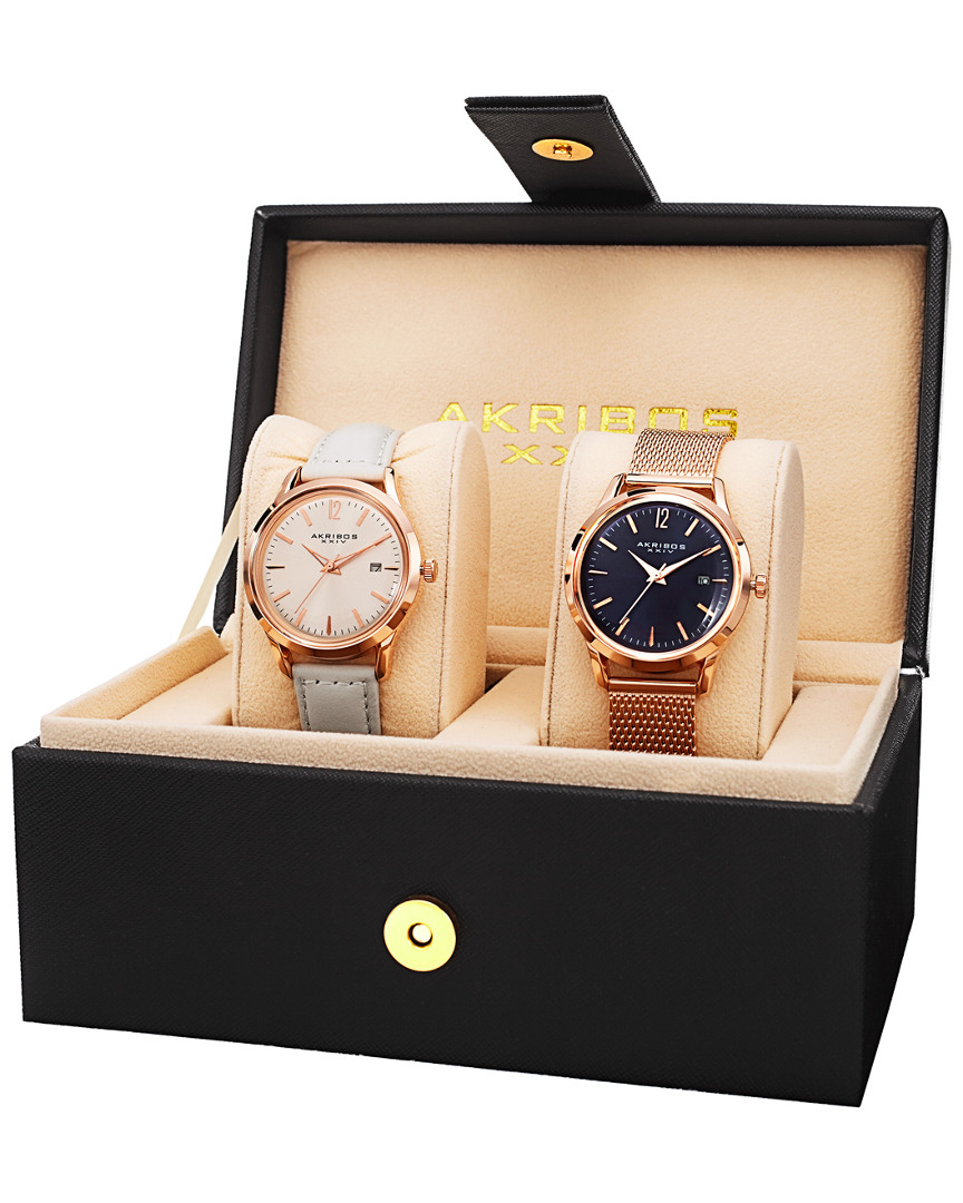 Akribos Xxiv Womens Set Of 2 Watches