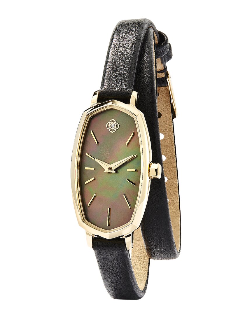 Kendra Scott Women's Elle Leather Wrap Diamond Watch