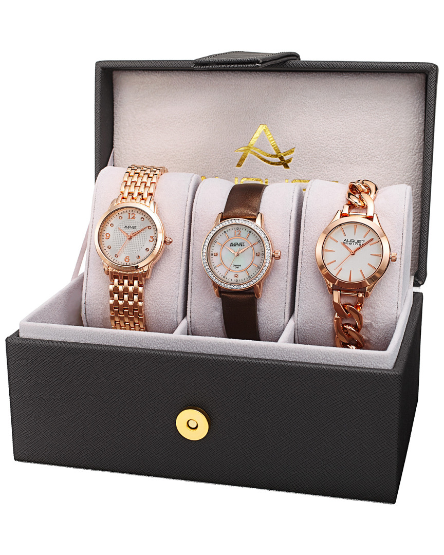 August Steiner Women's Set Of 3 Diamond Watches