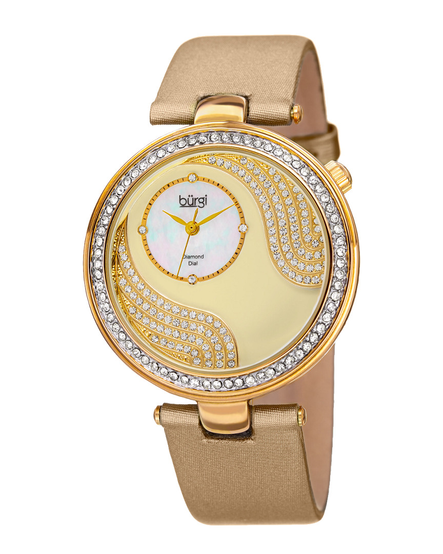 Burgi Women's Silk Diamond Watch