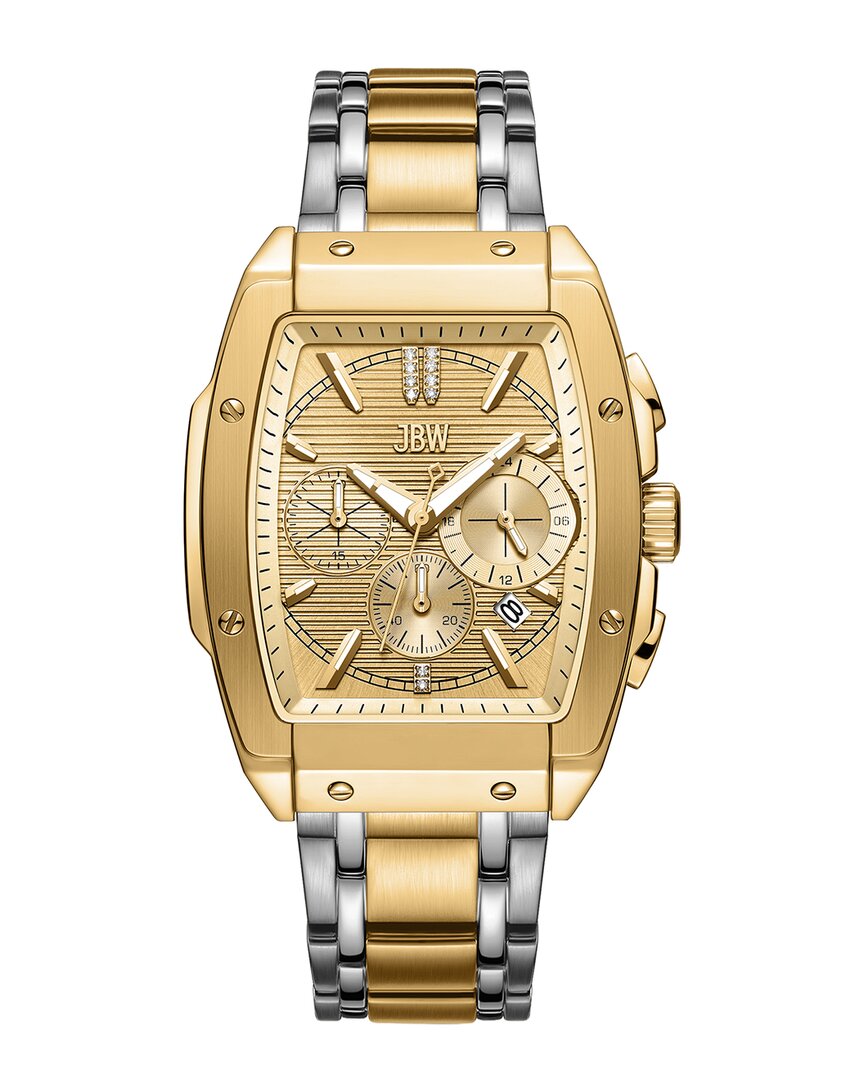 Jbw Men's Echelon Diamond Gold-plated Stainless-steel Watch