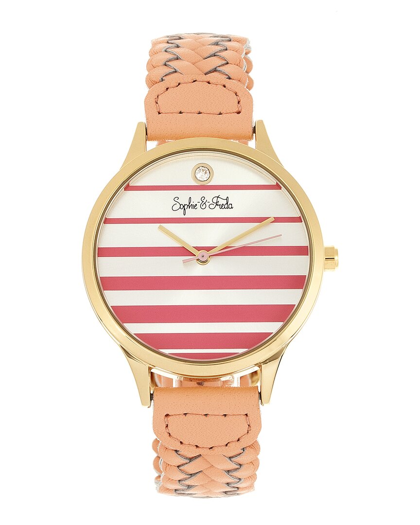 Sophie And Freda Tucson Silver Dial Ladies Watch Sf4503 In Coral / Gold / Gold Tone / Silver
