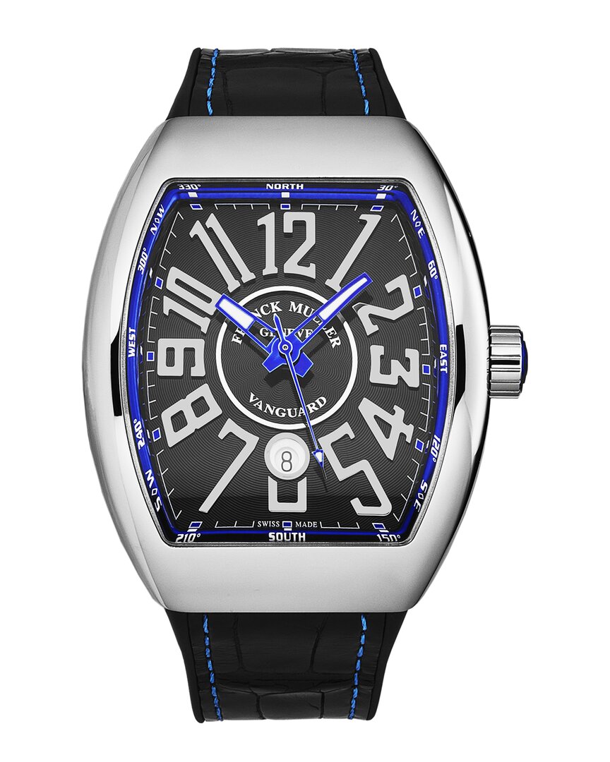 Franck Muller Vanguard Mens Automatic Watch 45scblkblucncpt In Black / Blue