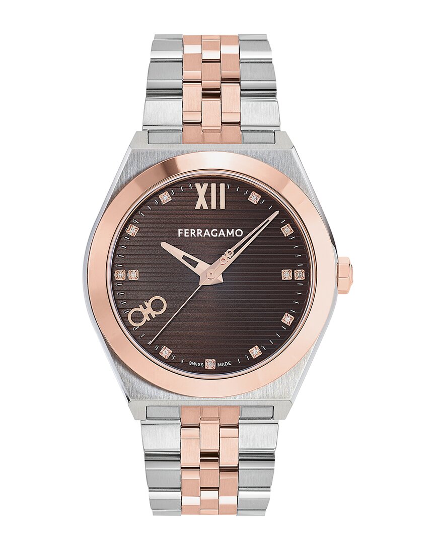 Ferragamo Vega New Diamond Watch In Gold