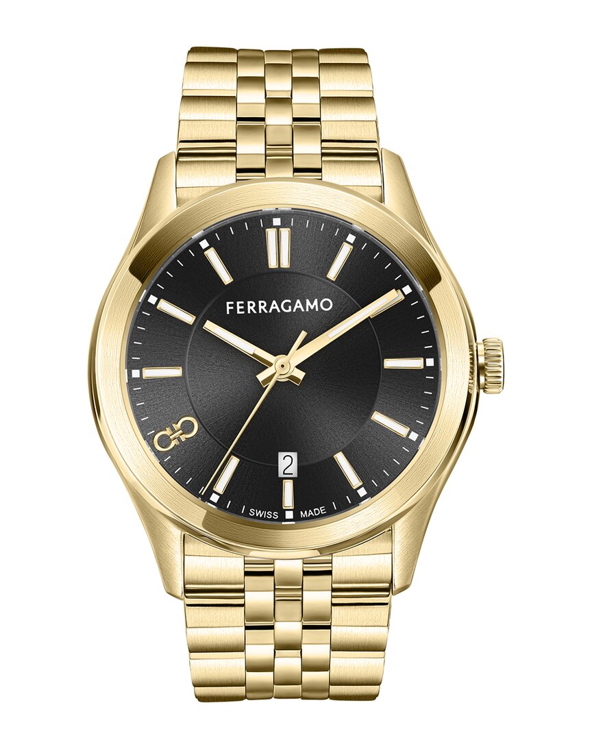 Ferragamo Salvatore Men's Swiss Classic Gold Ion-plated Stainless Steel Bracelet Watch 42mm