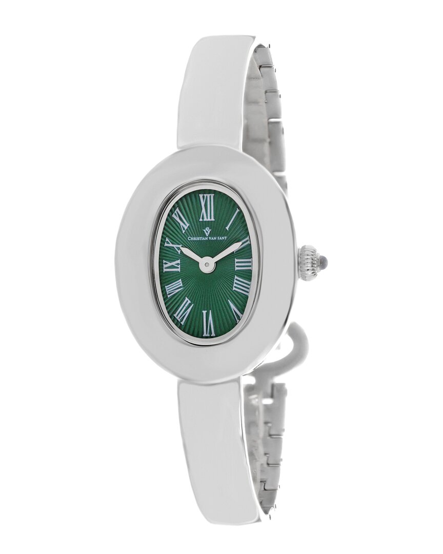 Christian Van Sant Women's Anora Green Dial Watch