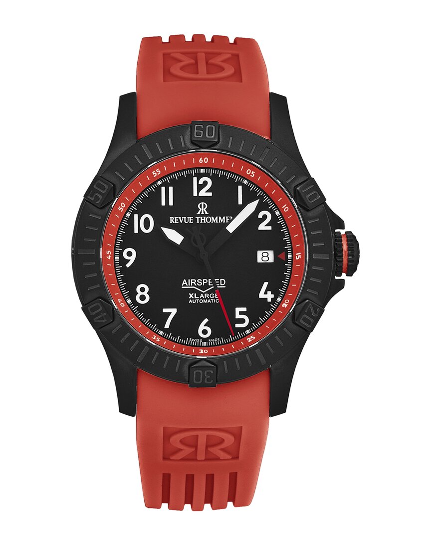 Revue Thommen Air Speed Automatic Black Dial Men's Watch 16070.4776 In Red   / Black