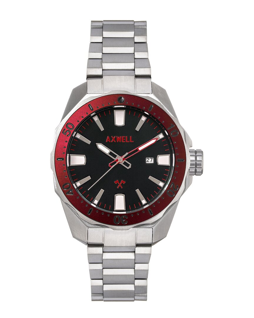 Axwell Timber Black Dial Mens Watch Axwaw107-6 In Red   / Black / Silver