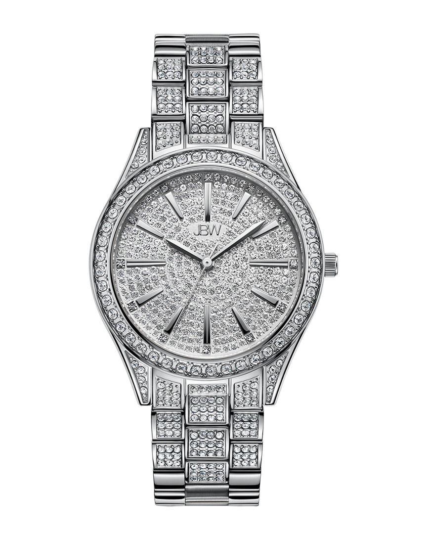 Jbw Cristal 34 Quartz Diamond Silver Dial Ladies Watch J6383c