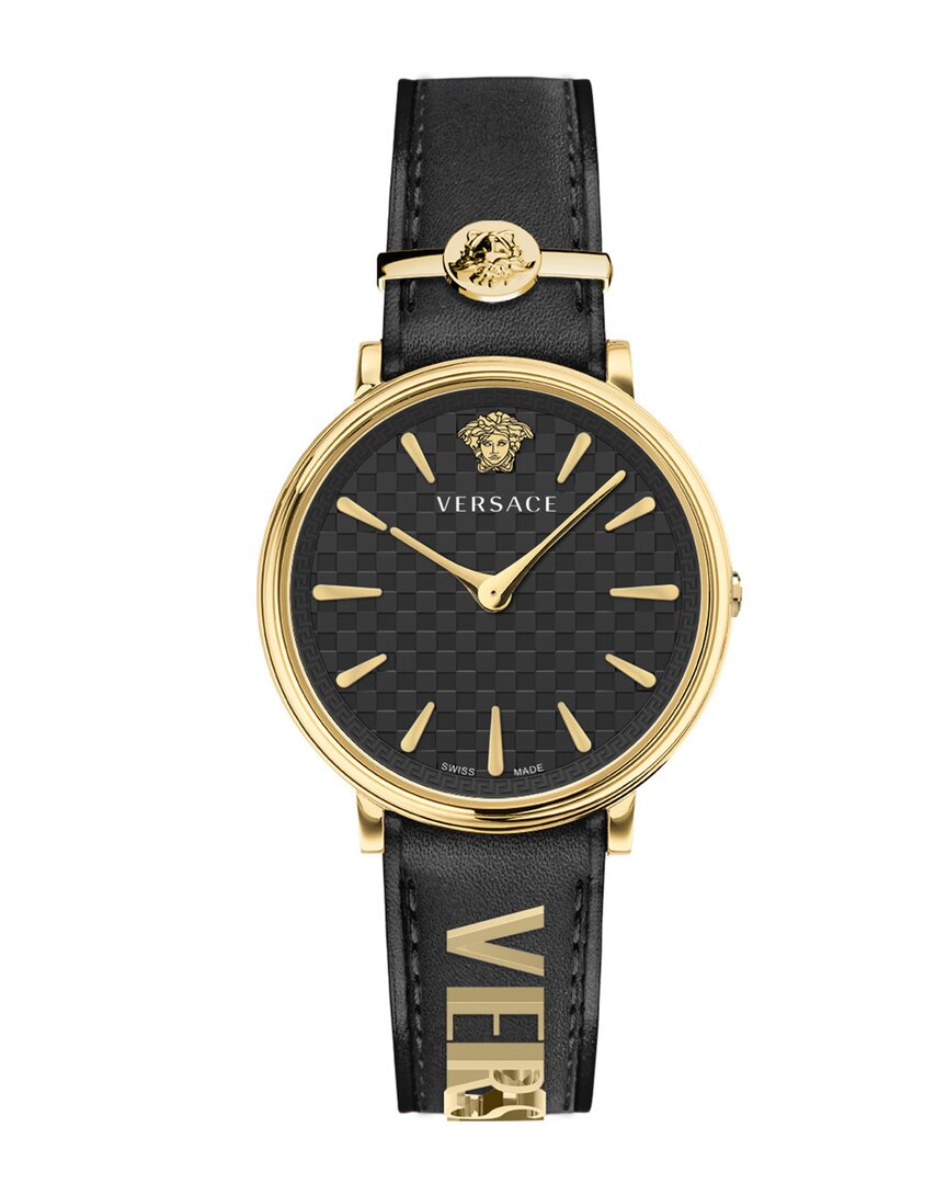 Versace V-circle Watch In Gold