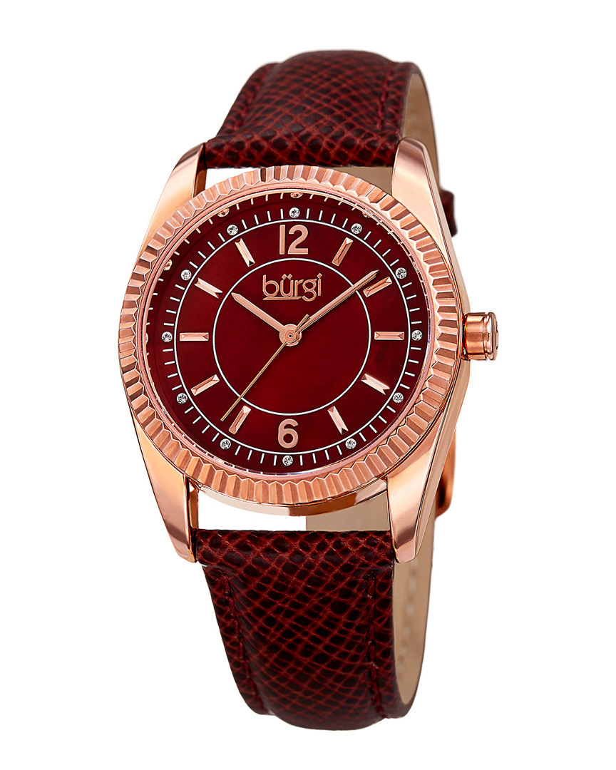 Burgi Women's Leather Watch