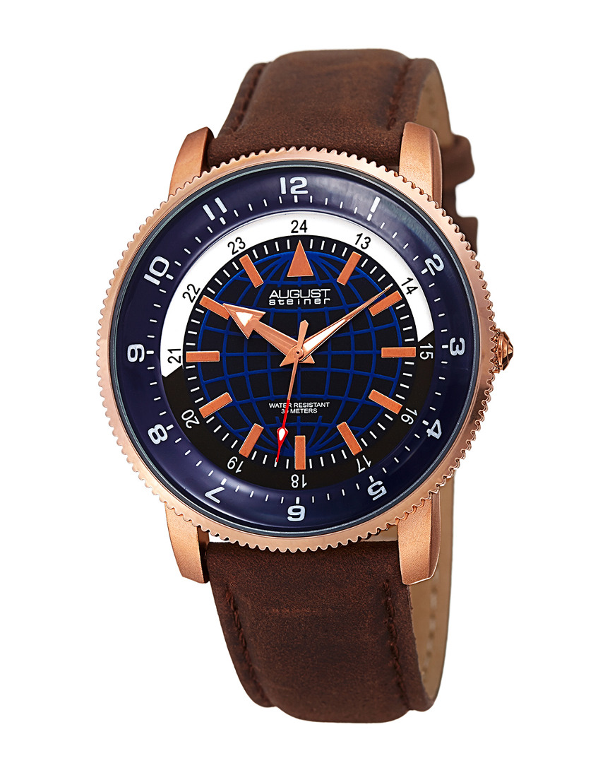 August Steiner Men's Leather Watch