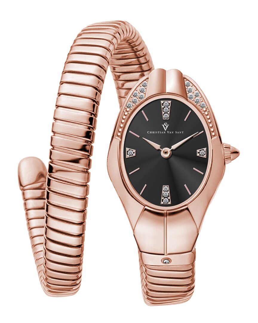 Christian Van Sant Women's Naga Green Dial Watch In Gold