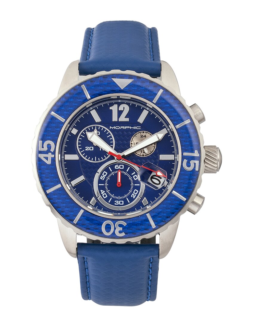 Morphic M51 Series Chronograph Leather-band Watch W/date