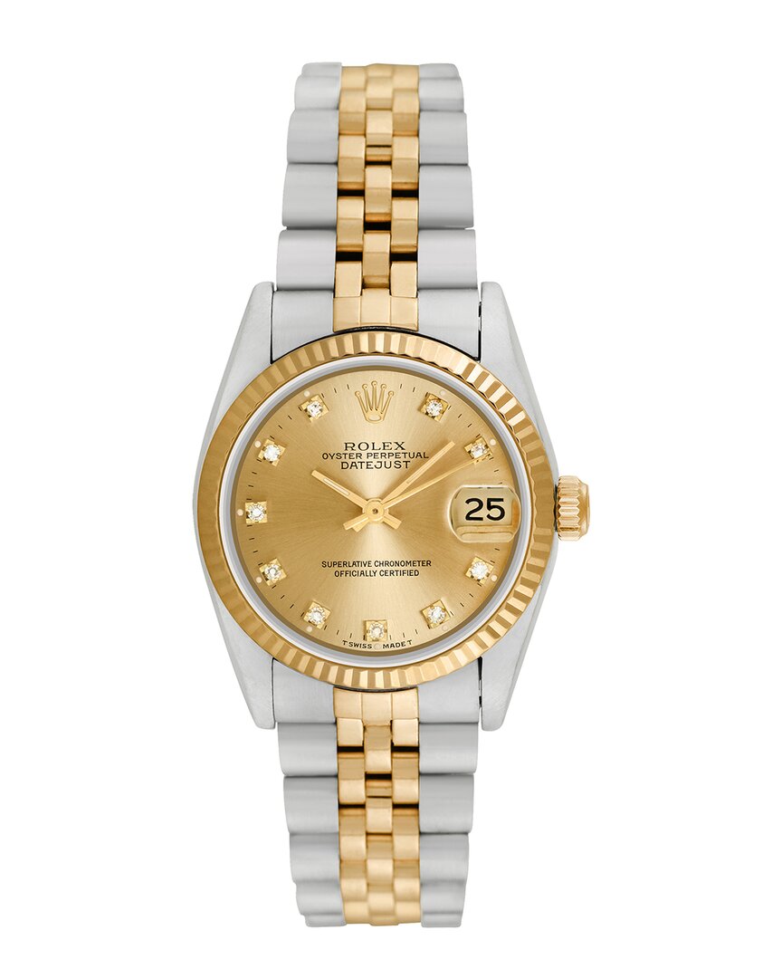 Heritage Rolex Rolex Midsize Datejust Diamond Watch, Circa 1990s (authentic )