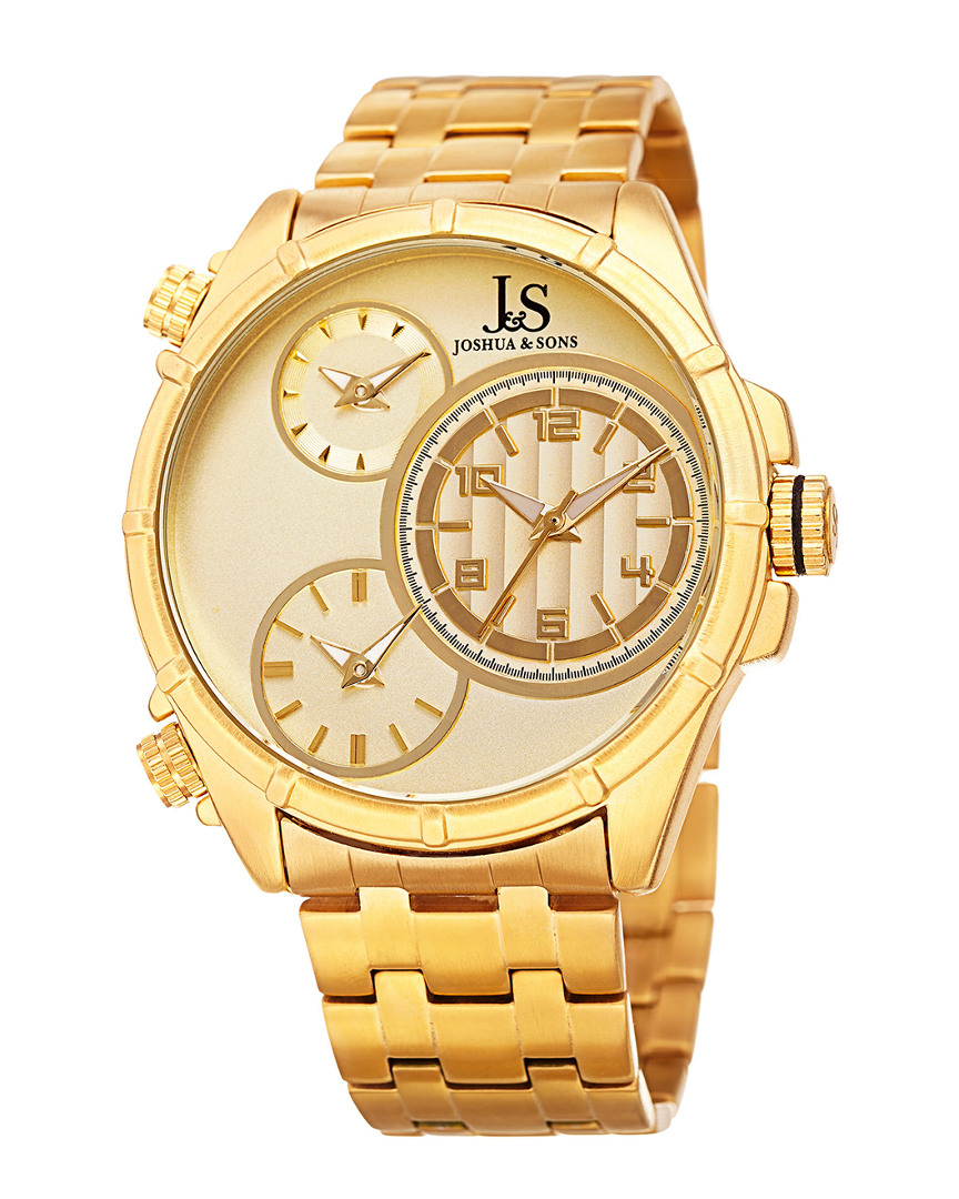 Joshua And Sons Joshua & Sons Men's Stainless Steel Watch In Gold