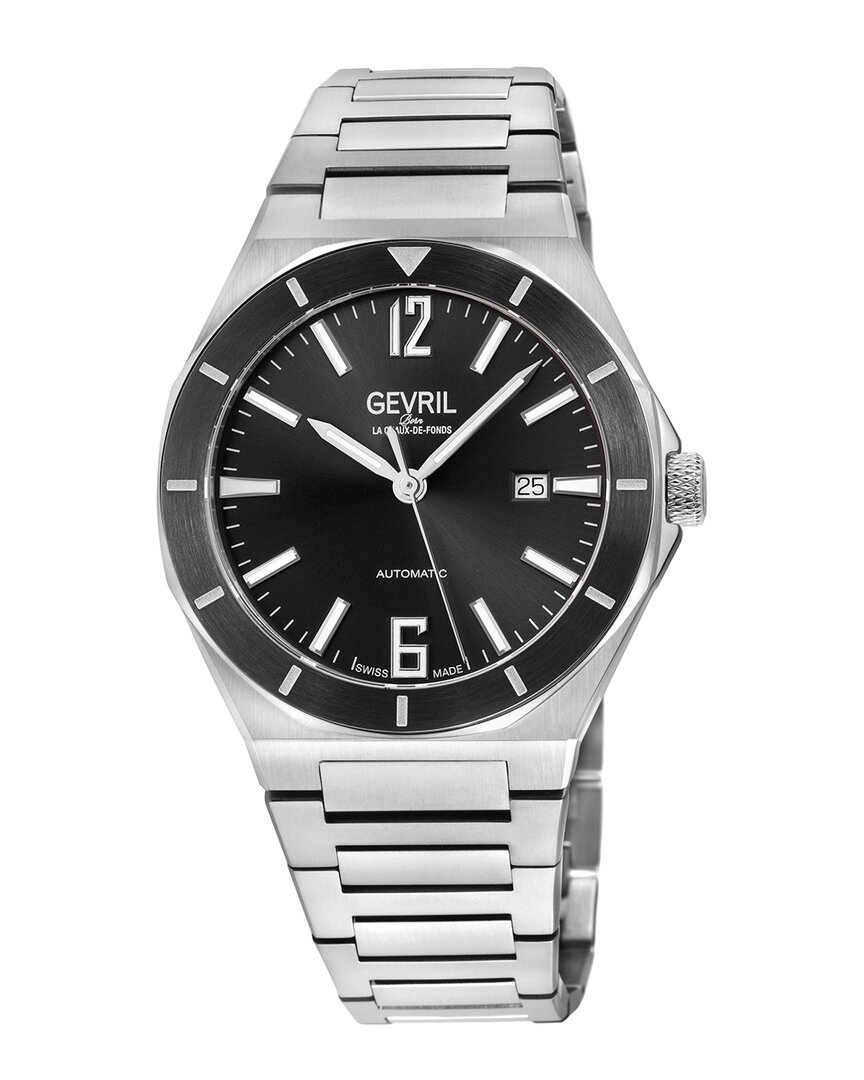 Gevril High Line Automatic Black Dial Mens Watch 48400b