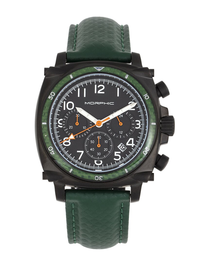 Morphic M83 Series Chronograph Quartz Black Dial Men's Watch Mph8307 In Black / Green