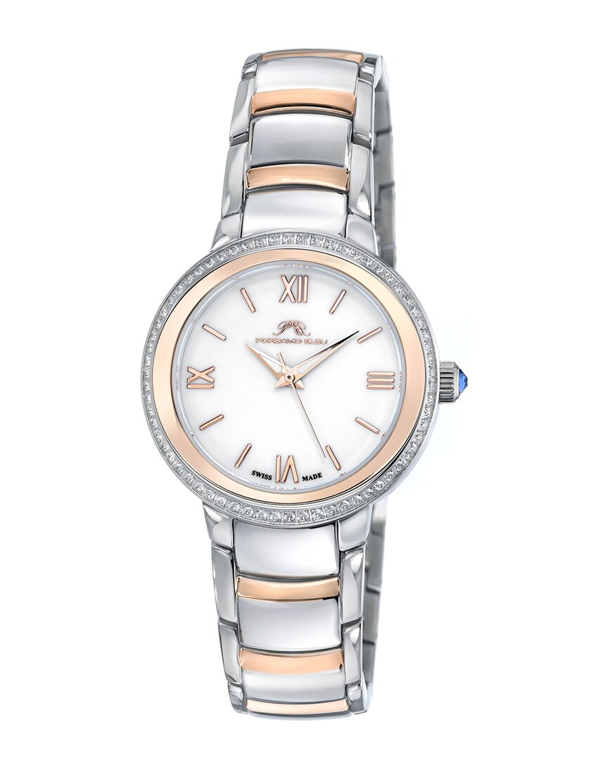 Porsamo Bleu Luna Quartz Pink Dial Ladies Watch 1181dlus In Two Tone  / Gold Tone / Pink / Rose / Rose Gold Tone