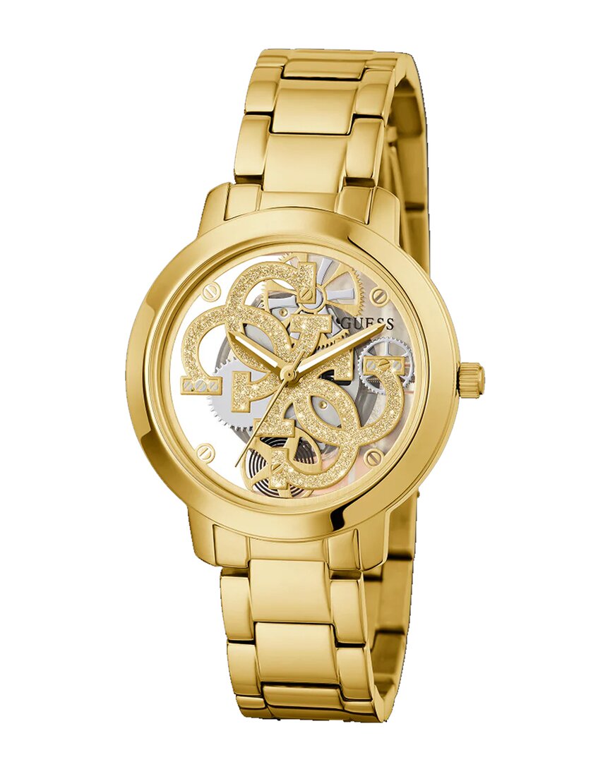 Guess Women's Quattro Clear Clear Dial Watch In Gold