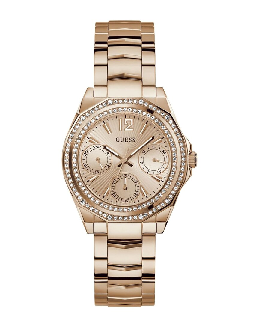 Guess Women's Ritzy Rose Gold Dial Watch In Gold