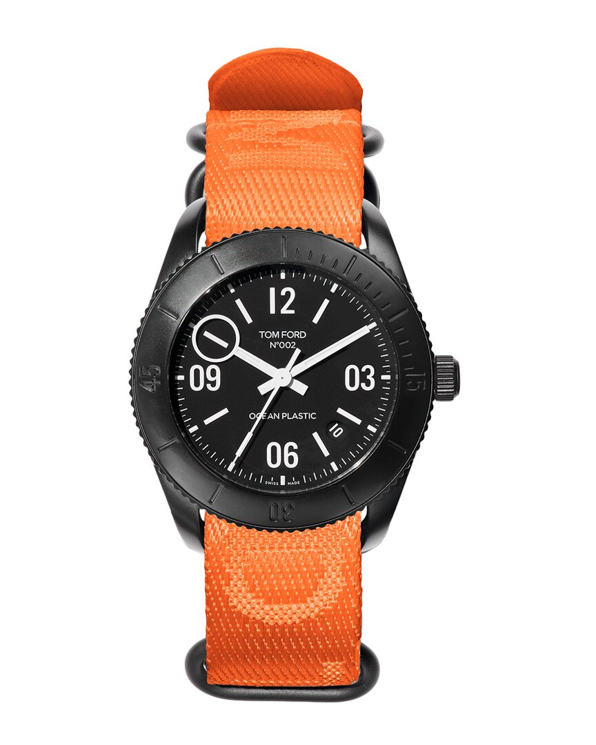 Tom Ford Unisex 002 Ocean Plastic Sport Watch In Black