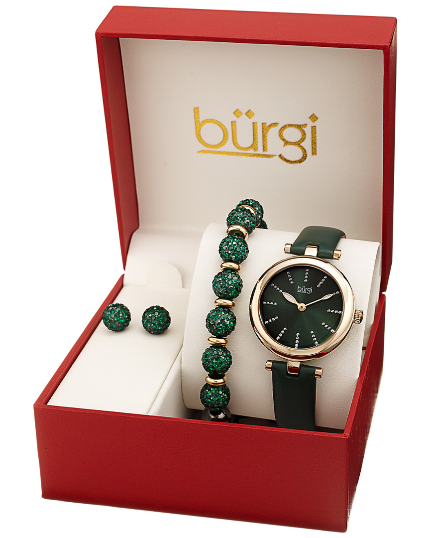 Burgi Women's Genuine Leather Watch