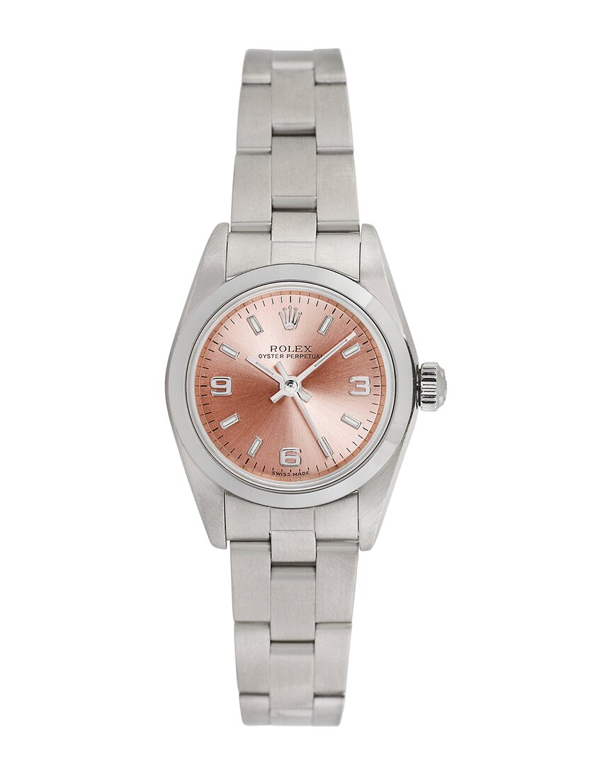 Heritage Rolex Rolex Women's Oyster Perpetual Watch, Circa 2000s () In Metallic