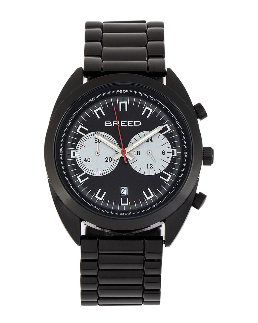 Breed Racer Chronograph Bracelet Watch With Date In Black