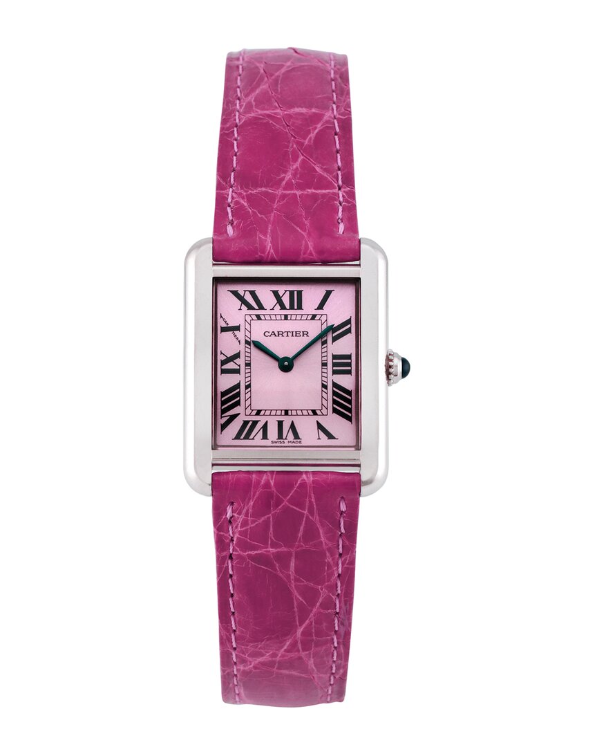 Cartier Women's Tank Solo Watch (authentic Pre-loved) In Pink