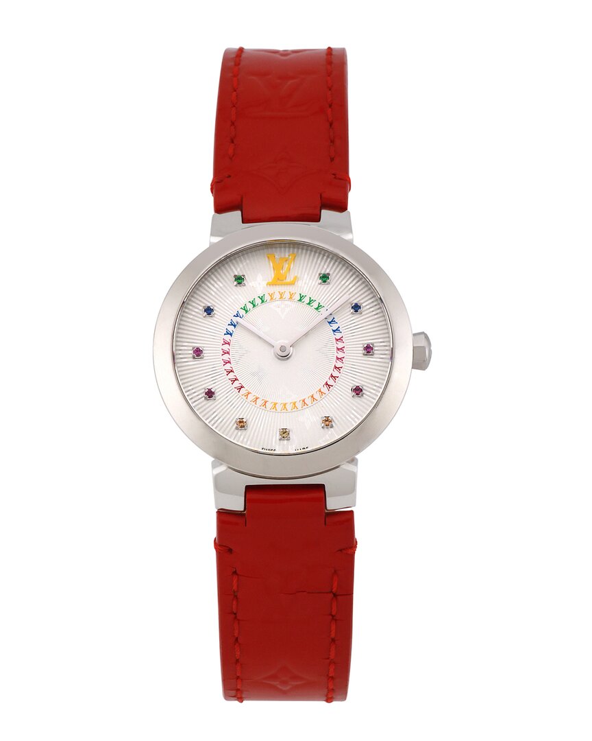 Pre-owned Louis Vuitton Women's Tambour Slim Rainbow Watch (authentic Pre-loved)