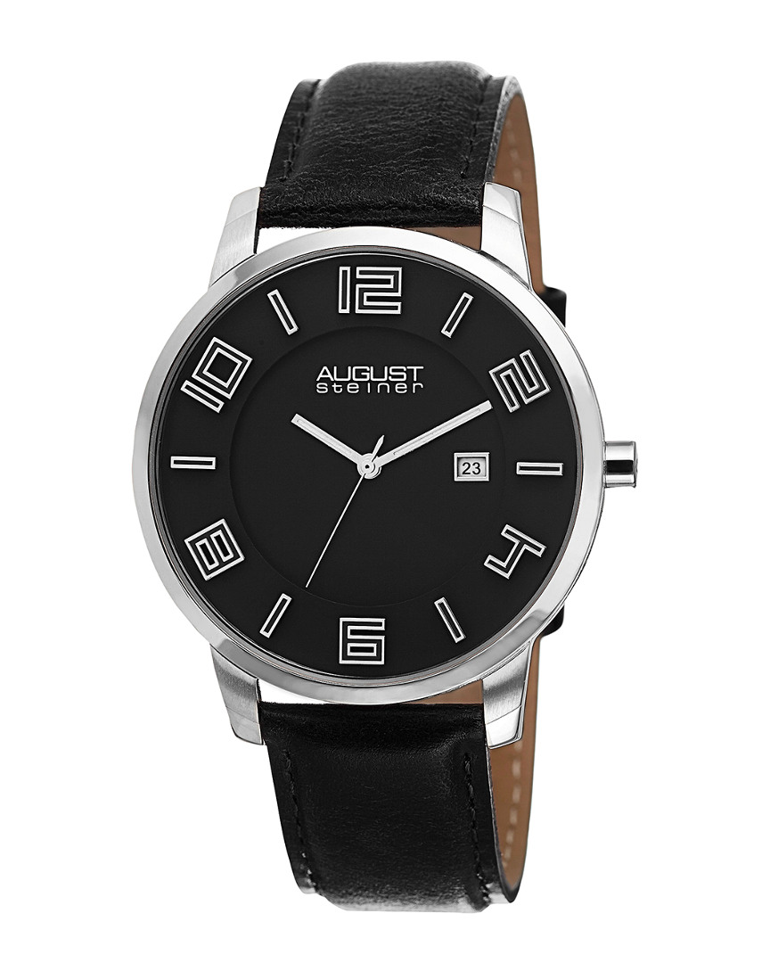 August Steiner Men's Leather Watch