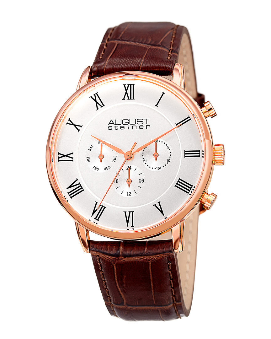 August Steiner Men's Leather Watch