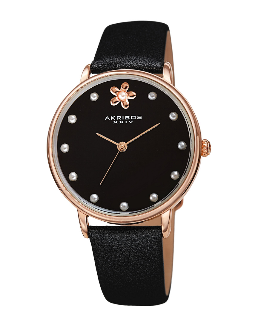 Akribos Xxiv Women's Genuine Leather Watch