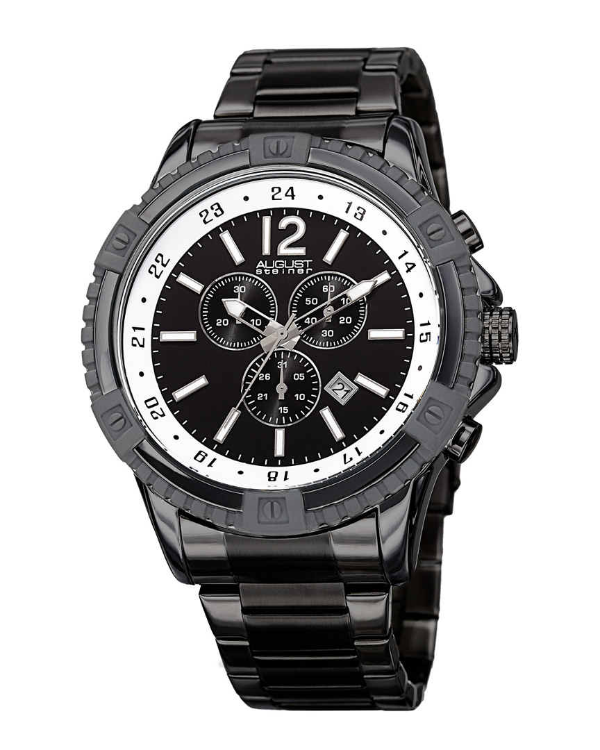 August Steiner Men's Stainless Steel Watch In Black