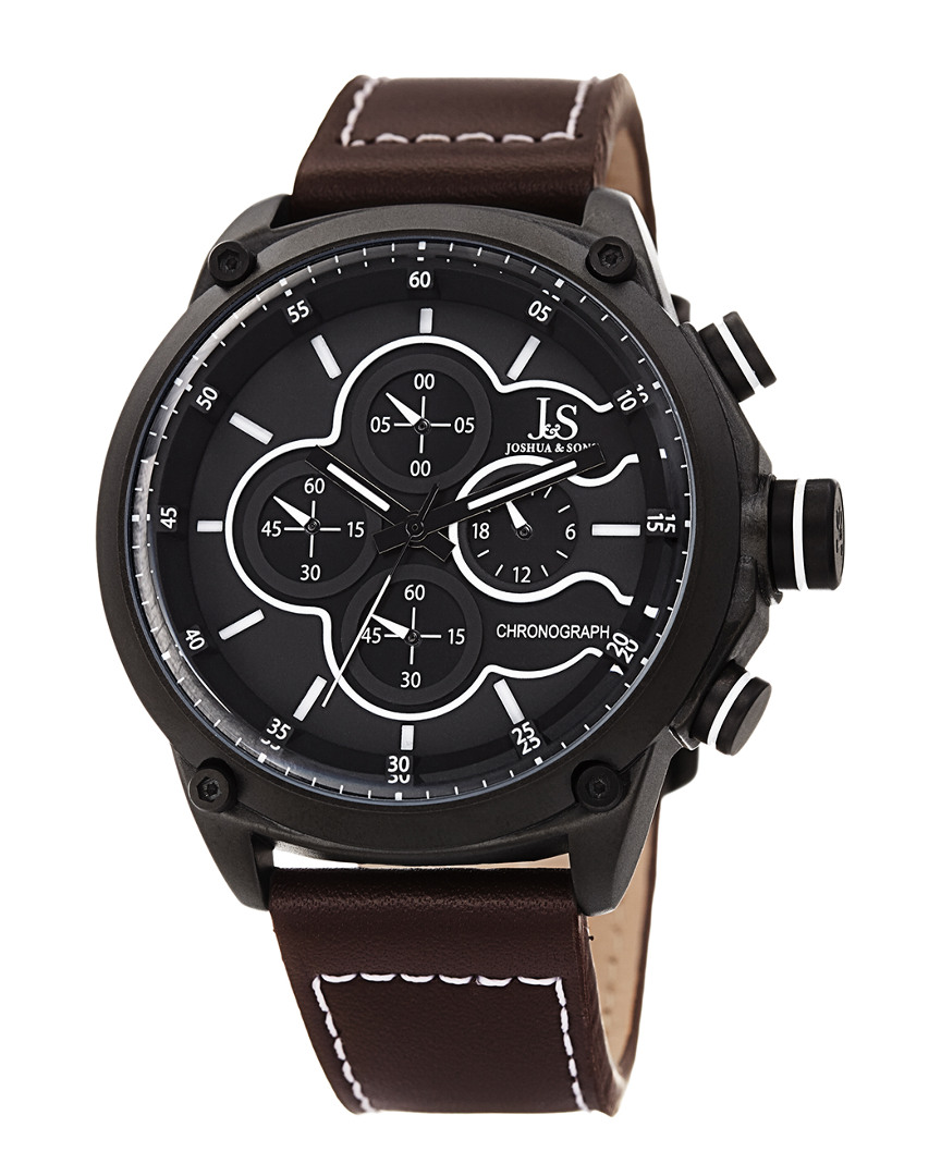 Joshua And Sons Joshua & Sons Men's Leather Watch In Brown