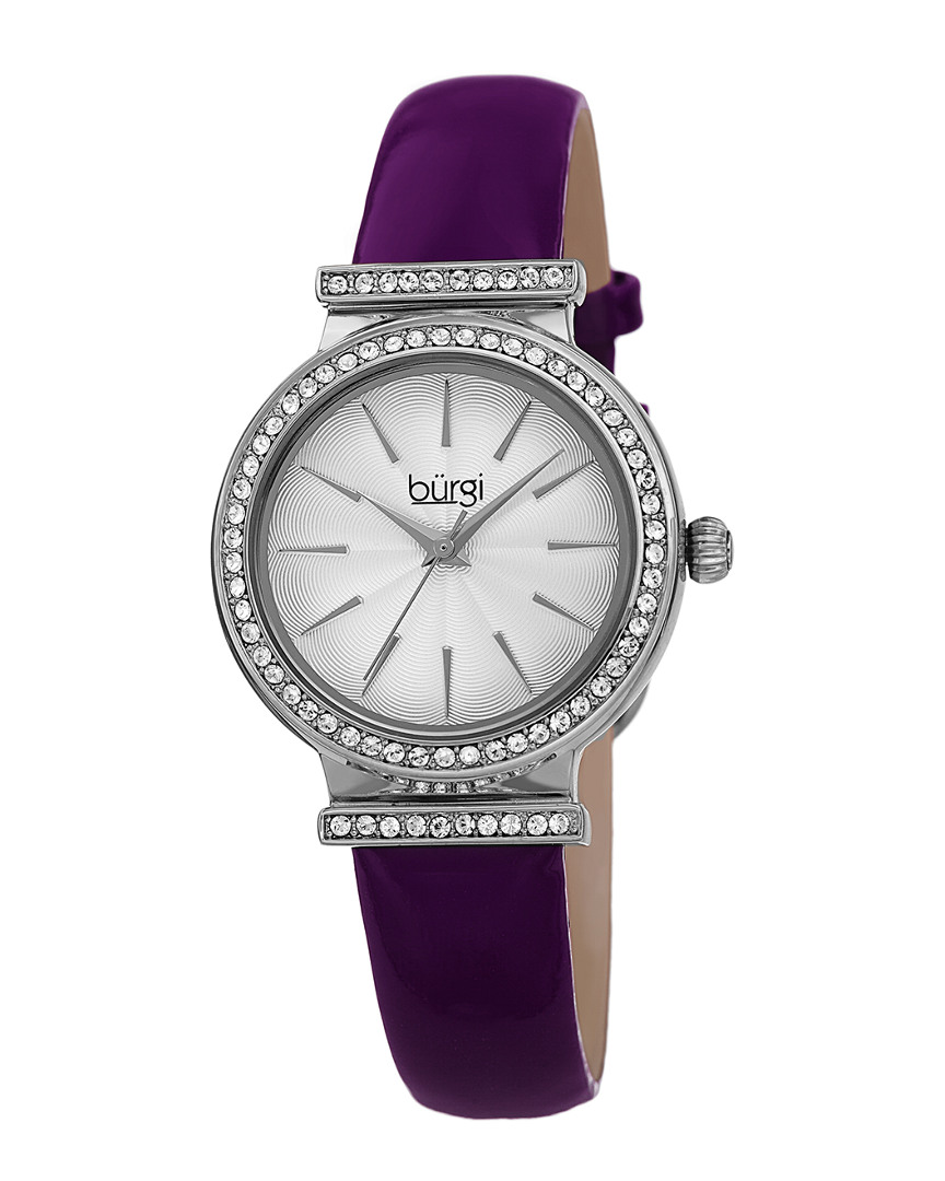 Burgi Women's Genuine Patent Leather Watch